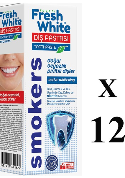Diş Pastası 90 Gr. - Smokers 12'li Paket