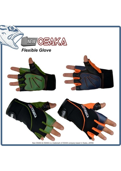 New Osaka Flexıble Glowe Balıkçı Eldiveni - Turuncu - L - Xl