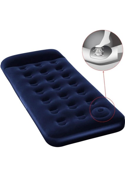 Pavillo Twin Flocked Air Bed Tek Kişilik Şişme Kamp Yatak Lacivert