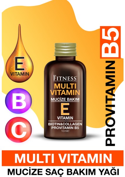 Acil Onarıcı Mucize Bakım E Vitamini Biotin Collagen Provitamin B5 Multivitamin Saç Bakım Kürü 10 ml