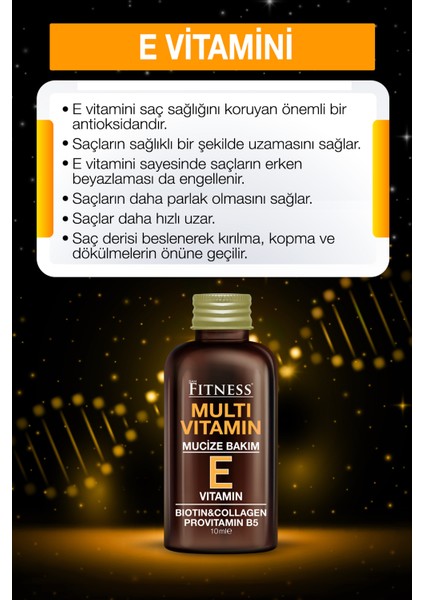 Acil Onarıcı Mucize Bakım E Vitamini Biotin Collagen Provitamin B5 Multivitamin Saç Bakım Kürü x 2