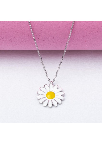 Papatya 925 Ayar Gümüş Mineli Kadın Kolye fırsatları