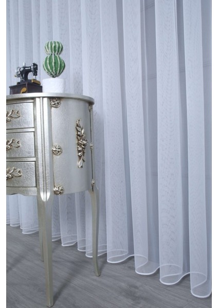 Grek Zemin Etekleri Kurşunlu 1-2 Seyrek Pileli Tül Perde 325 x 260 cm