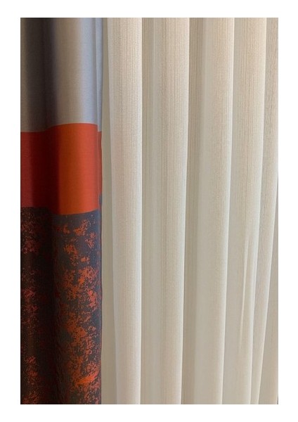 İnce Çizgi Desenli1-2,5 Normal Pileli 275 x 200 cm Tül Perde