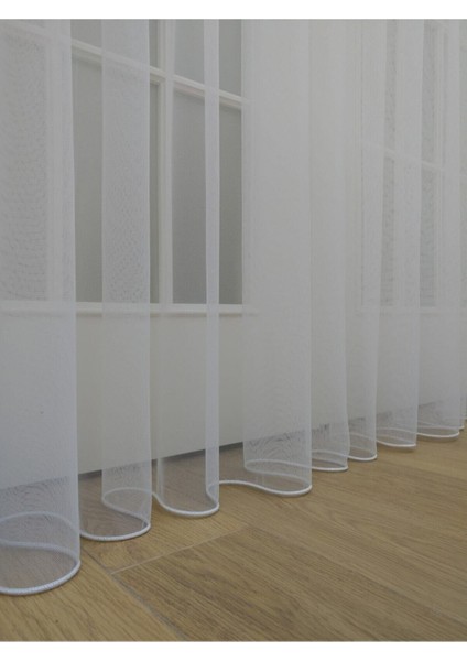 Grek Zemin Etekleri Kurşunlu 1-2 Seyrek Pileli Tül Perde 575 x 250 cm