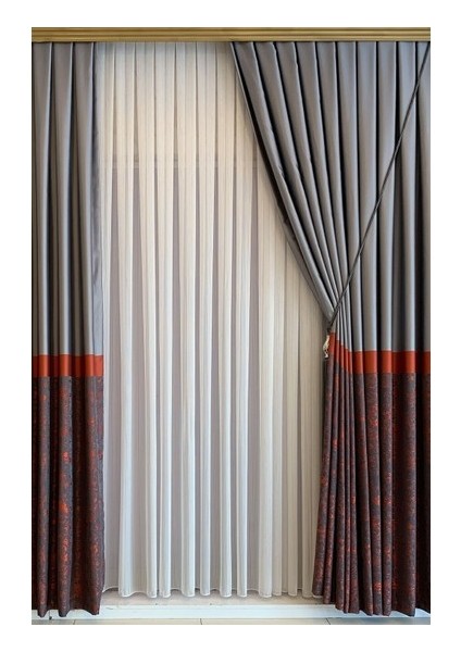 İnce Çizgi Desenli1-2,5 Normal Pileli 575 x 250 cm Tül Perde
