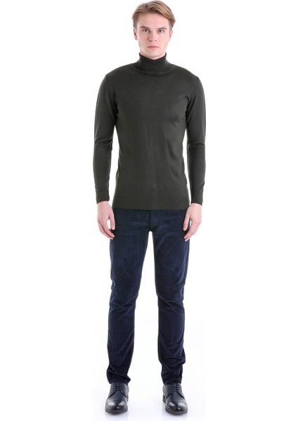 Haki Regular Fit Düz Balıkçı Yaka Yün Triko Kazak fırsatları