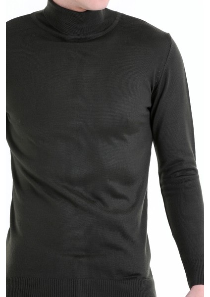 Haki Regular Fit Düz Balıkçı Yaka Yün Triko Kazak indirimleri