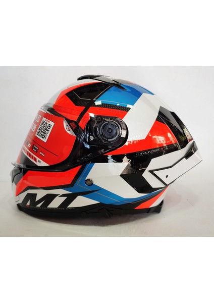 Kask Thunder 4sv Valiant A0 Gloss Pearl White - Iç Güneş Vizörlü