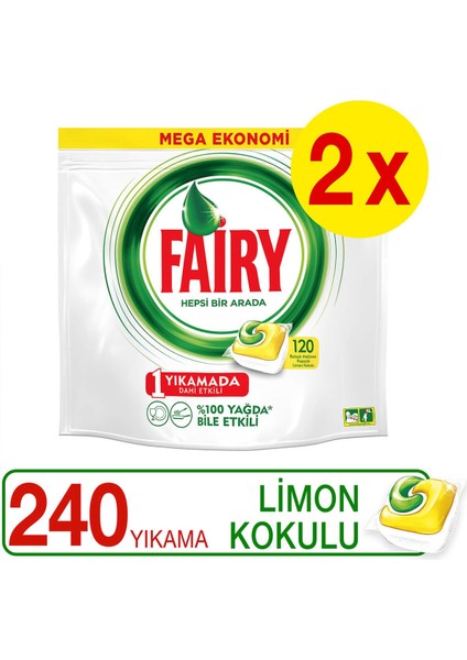 Hepsi Bir Arada Bulaşık Makinesi Kapsülü 'limon 120 Yıkama 2 Adet