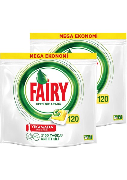 Hepsi Bir Arada Bulaşık Makinesi Kapsülü 'limon 120 Yıkama 2 Adet fiyatları