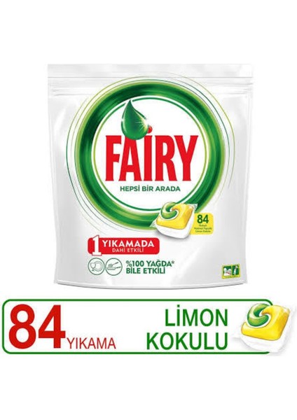 Hepsi Bir Arada 'limonlu Bulaşık Makinesi Tablet Deterjanı 84 'lü x 3 Adet (252 Tablet)
