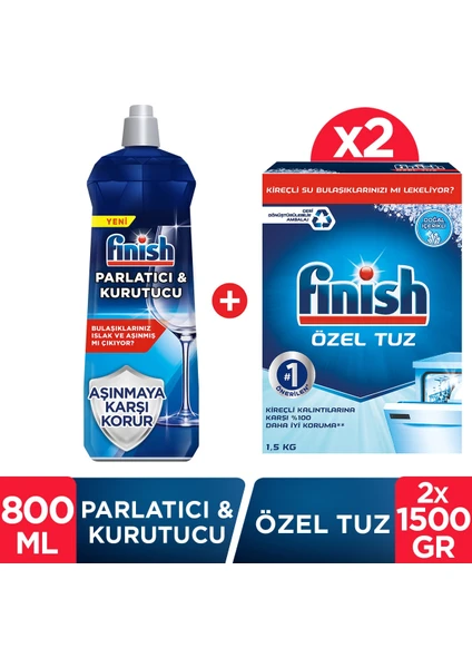 Bulaşık Makinesi Tuzu 3000 gr + Parlatıcı 800   ml