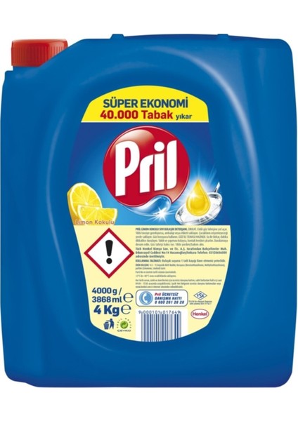 Bulaşık Deterjanı 'limon Kokulu 4X4 lt