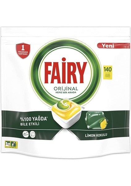 Hepsi Bir Arada 140 Yıkama Bulaşık Makinesi Deterjanı Kapsülü/tableti 'limon Kokulu
