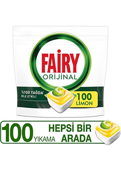 Hepsi Bir Arada 100 Yıkama Bulaşık Makinesi Deterjanı Kapsülü/tableti 'limon Kokulu