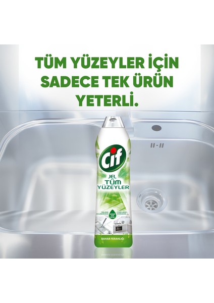 Jel Yüzey Temizleyici Tüm Yüzeyler Bahar Ferahlığı Çamaşır Suyu Katkılı 1500 ml 3 Adet