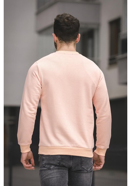 Wellness Slim Fit Üç Iplik Şardonsuz Baskılı Erkek Sweatshirt