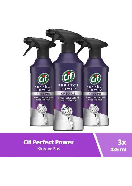 Perfect Power Sprey Kireç ve Pas Kireç Lekelerini Söker 435 ml 3 Adet