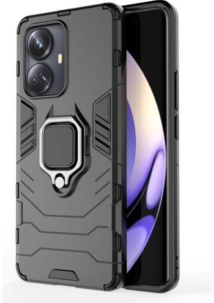 Realme 10 Pro+ Plus Için Telefon Kılıfı [düşmeye Karşı Koruma] Araba Manyetik Halka Tutuculu (Yurt Dışından)