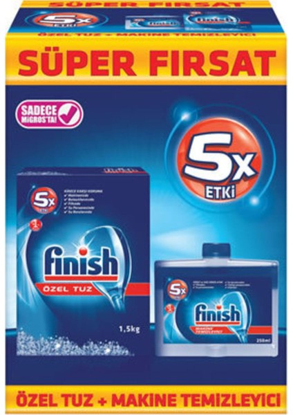 Tuz 1,5kg + Finish Makine Temizleyici 250 ml
