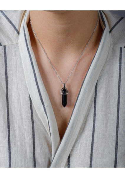 Doğaltaş Oniks Çivi Kolye Ucu