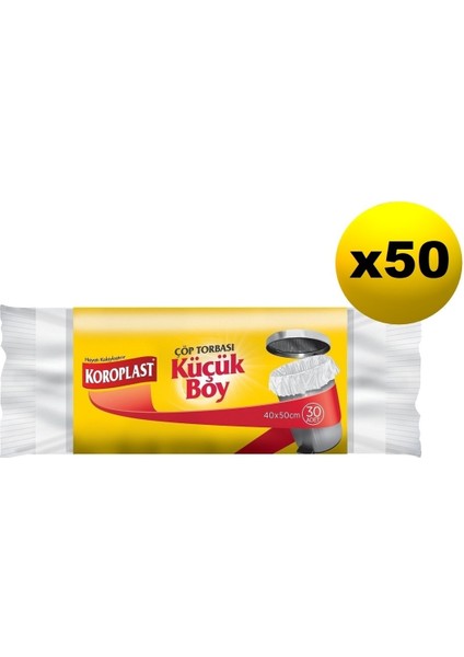 Güçlü Küçük Boy 30 'lu Çöp Torbası x 50 Paket