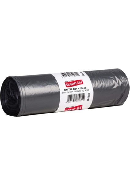 Horeca Battal Boy Çöp Poşeti Siyah 10 Adet 72X95 cm Kolide 20 Paket Çöp K Horeca Battal
