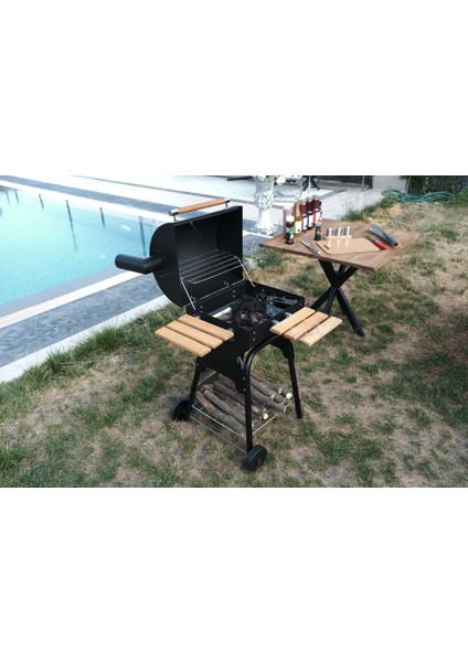 Grillord‑50 Kömürlü Barbekü (1 Adet Döküm Izgaralı) + Hediye Seti