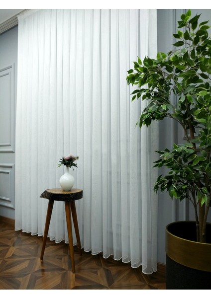 Taç Bambu Ekstraforlu Pilesiz Tül Perde Tek Kanat - Ekru 100 x 200 cm modelleri