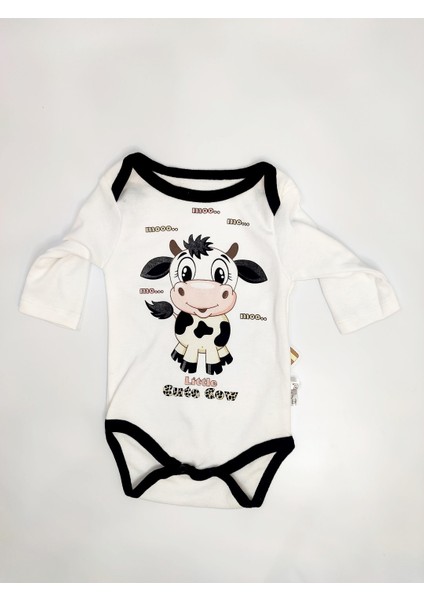 Minibird Inek Baskılı Badili Bebek 3lü Takım Siyah Beyaz