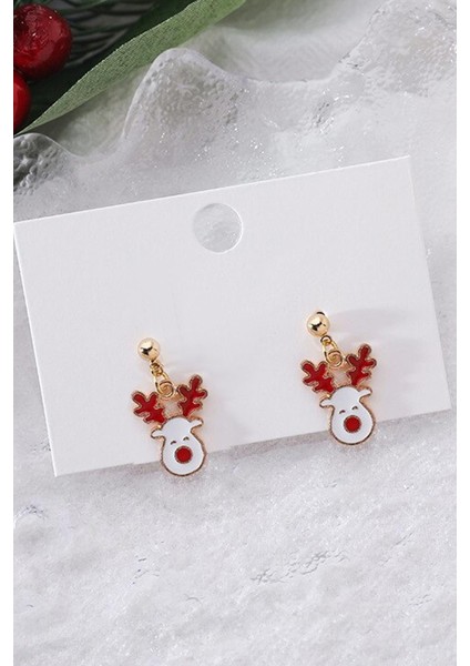 Yılbaşı Charm Geyik Uçlu Mini Küpe