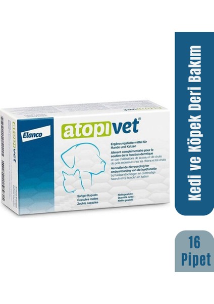 Elanco-Atopivet Spot-On Kedi Veköpekleriçinderi Bakımürünü (16 Pipet)