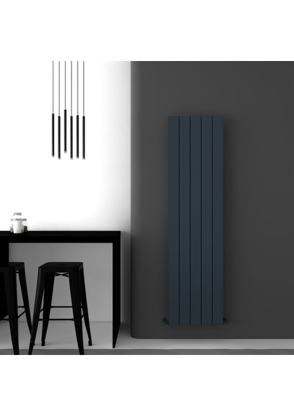Nemo Alüminyum Radyatör - Kumlu Antrasit 1800X470MM 5 Dilim