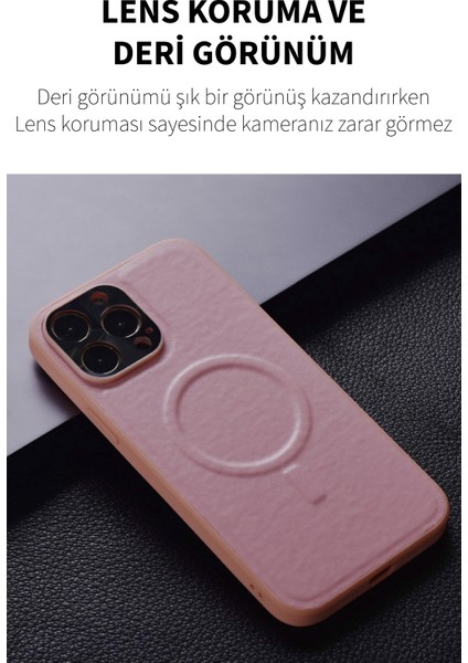 Deilmi Iphone 12 Pro Uyumlu Deri Loop Magsafe Destekli Kablosuz Şarj Uyumlu Renkli Soft Deri Kılıf Kapak