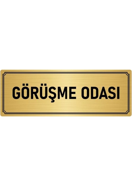 Metal Yönlendirme Levhası, Departman Kapı İsimliği Görüşme Odası 10X20 cm Altın Renk