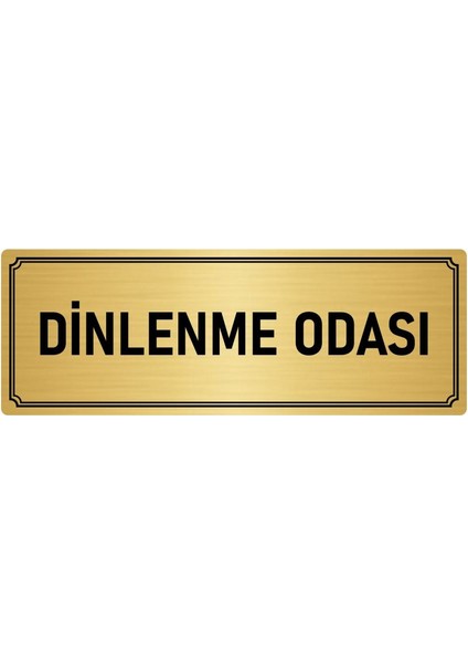 Metal Yönlendirme Levhası, Departman Kapı İsimliği Dinlenme Odası 10X20 cm Altın Renk