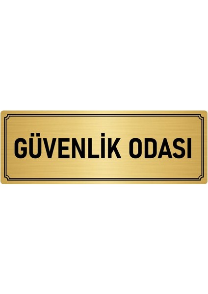 Metal Yönlendirme Levhası, Departman Kapı İsimliği Güvenlik Odası 10X20 cm Altın Renk