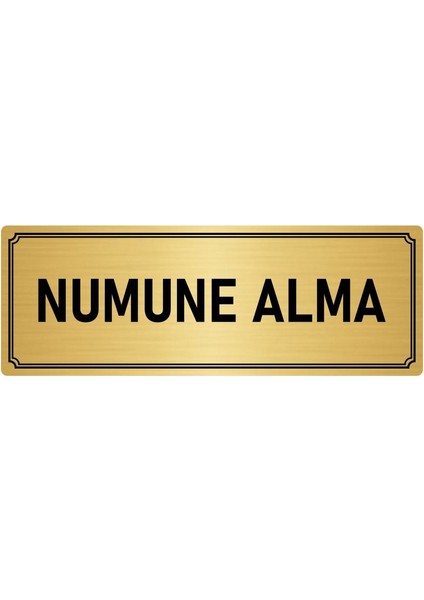 Metal Yönlendirme Levhası, Departman Kapı İsimliği Numune Alma 7X20 cm Altın Renk