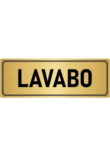 Metal Yönlendirme Levhası, Departman Kapı İsimliği Lavabo 7X20 cm Altın Renk