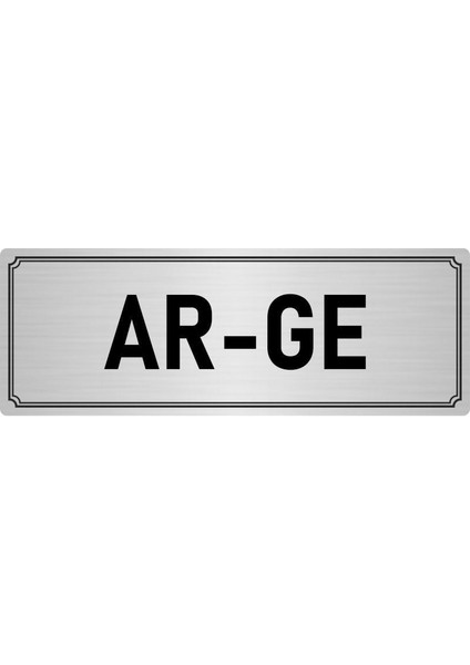 Metal Yönlendirme Levhası, Departman Kapı İsimliği Ar-Ge 5X20 cm Gümüş Renk