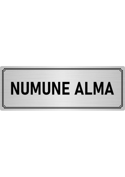 Metal Yönlendirme Levhası, Departman Kapı İsimliği Numune Alma 7X20 cm Gümüş Renk