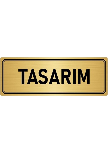 Metal Yönlendirme Levhası, Departman Kapı İsimliği Tasarım 5X20 cm Altın Renk