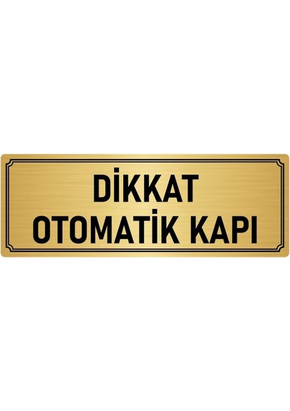 Metal Yönlendirme Levhası, Departman Kapı İsimliği Otomatik Kapı 7X20 cm Altın Renk
