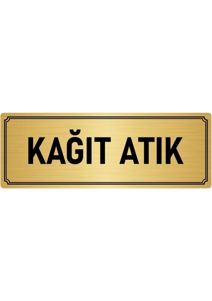 Metal Yönlendirme Levhası, Departman Kapı İsimliği Kağıt Atık 10X20 cm Altın Renk