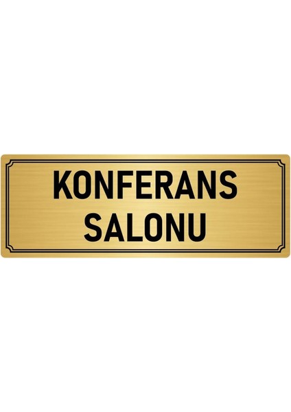 Metal Yönlendirme Levhası, Departman Kapı İsimliği Konferans Salonu 10X20 cm Altın Renk