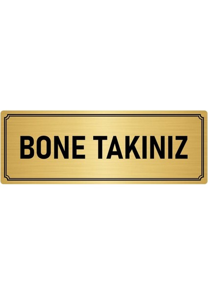 Metal Yönlendirme Levhası, Departman Kapı İsimliği Bone Takınız 5X20 cm Altın Renk