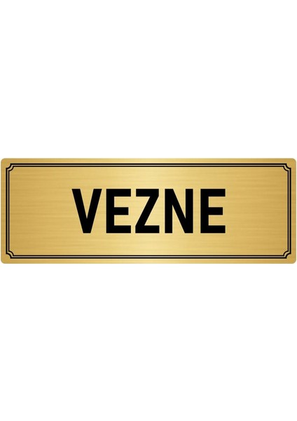 Metal Yönlendirme Levhası, Departman Kapı İsimliği Vezne 5X20 cm Altın Renk