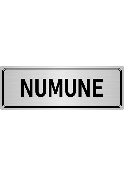 Metal Yönlendirme Levhası, Departman Kapı İsimliği Numune 5X20 cm Gümüş Renk