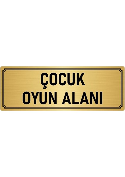 Metal Yönlendirme Levhası, Departman Kapı İsimliği Çocuk Oyun Alanı 5X20 cm Altın Renk